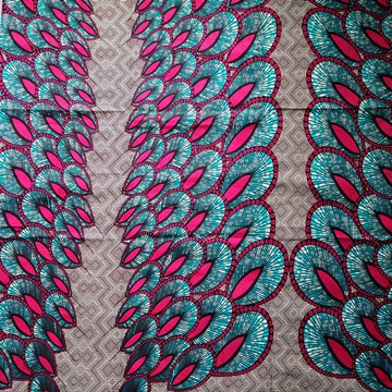 COUPON FABRIC WAX AFRICAN WEDDING FLOWER PATTERN