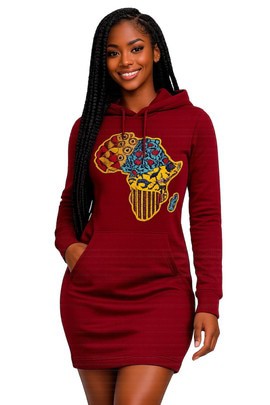 Hoodie dress - Africa Map