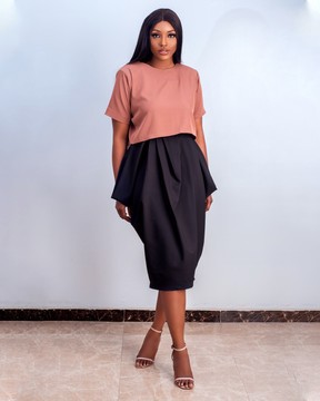 DRAPE DETAIL SKIRT