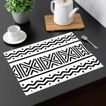 (TWO PIECES) Tabletop Placemat African Zigzag Tribal Pattern (MORE SIZES AVAILABLE)