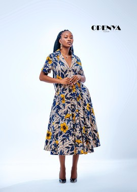 Robe midi jaune