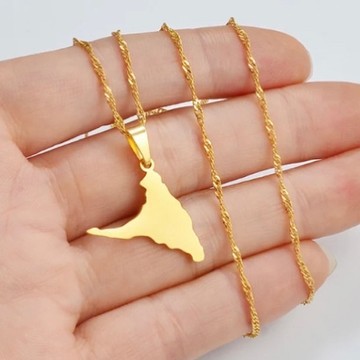 Beautiful unisex Anjouan map pendant