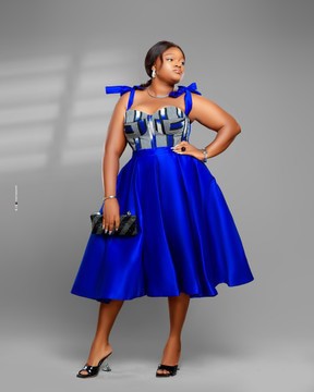 FIFAMIN corset dress in woven pagne fabric