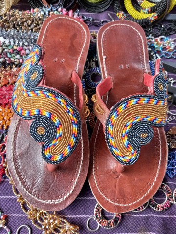 Women sandals/ Masai sandals/ Beaded sandals/ Leather sandals