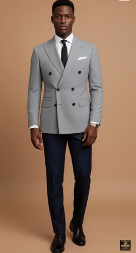 Blazer gris croisé