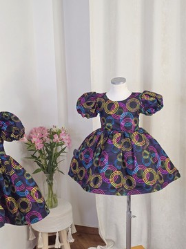 Ife dress in African fabric for baby [12-18-24 months]