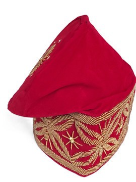 Embroidered Velvet Fila Cap, Yoruba Groom Hat, African Wedding