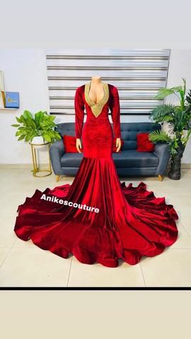 Purple velvet prom dress, African clothing for women, prom dress