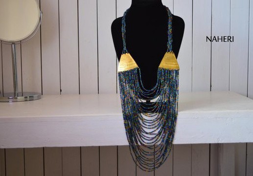 African Maasai Beaded Choker Necklace | African tribal jewelry | Chameleon Necklace