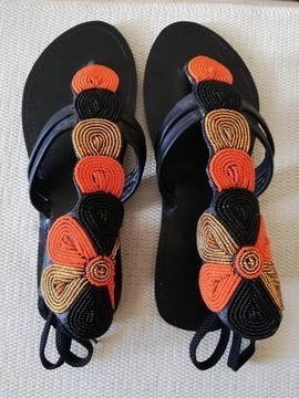 African Beaded Masai sandals, Gladiator sandals, Greek sandals, Leather sandals, Beach sandals