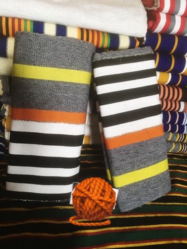 Patterned Northern Ghana Kente-grey