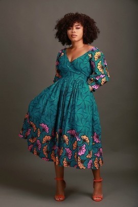 fashion african dresses Afissa African Print Dress main image 1