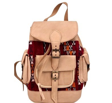 100% handmade high quality genuine leather backpack.