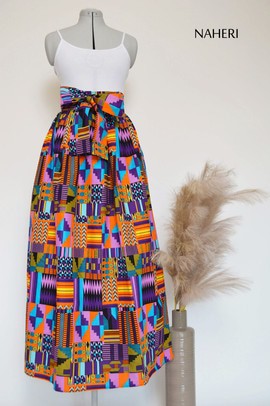 African print kente maxi skirt