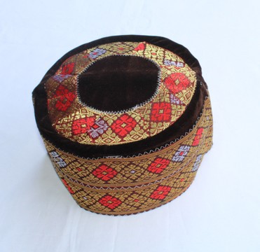 Colorful Traditional Woven Velvet Cap, Taqiyah, Hausa Cap, Mallam Cap, Fulani Hat