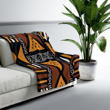Mudcloth Throw Blanket Colourful African Print (MORE SIZES AVAILABLE)