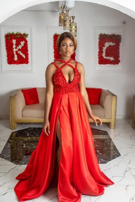 Robe de bal à sequins, robe de soirée scintillante, robe de mariée africaine