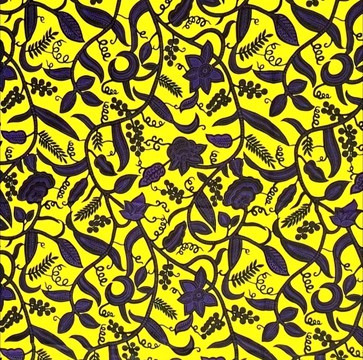 Tissu wax africain Ankara fabric imprimée wax motif:    en jaune