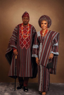 Aso oke couple dresses