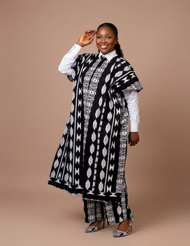 Ensemble asymétrique deux pièces à motifs