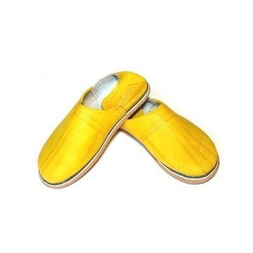 Genuine leather slipper Yellow