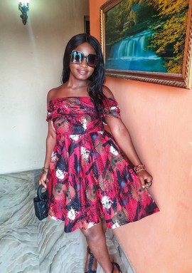 Unique African Woman Off-shoulder Mid-length Dress| Wedding/ Special Occasion| Plus Size