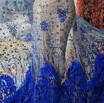 Beaded lace, fabric for wedding, lace for wedding dress, lace   (5 yards )