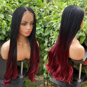 French Braids Wig,nano twist with Curls frontal wig,22inches