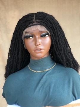 Human Hair Full lace Full density bob locs, Sisterlocs ,Skinny locs Wig For Black Women