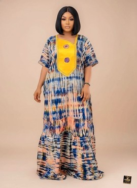 Robe Bubu longue Arinola en batik