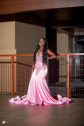 Pink prom floor length dress