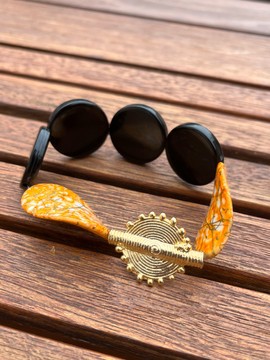 Black and orange ethnic bracelet