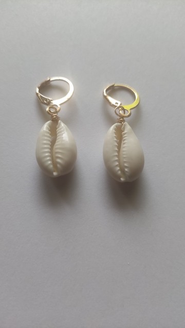 Boucles d'oreilles pendantes cauris