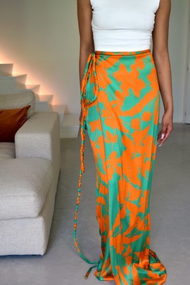 Long silk skirt