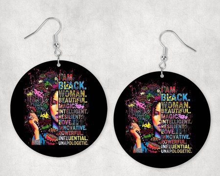 Earrings "I am Black Woman"