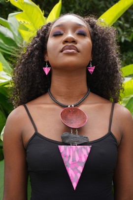 PRECIOUS21-02: NECKLACE + BO / UNION CALABASSE WOOD ROSÉ