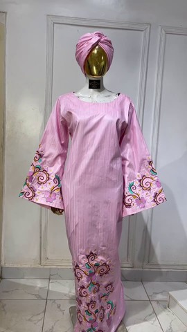 African Embroidered Kaftan/ Bazin Richie Wax/ African Boubou/ Ankara Bubu Kaftan