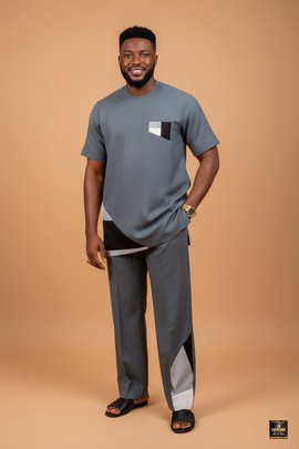 Grey Two-Piece Kaftan