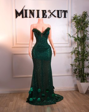 Robe de luxe verte, robe de bal verte