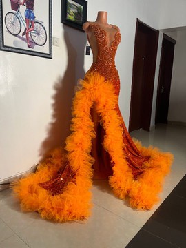 Orange Ruffle Dress