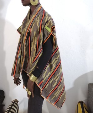 Baoulé woven cotton afro kimono