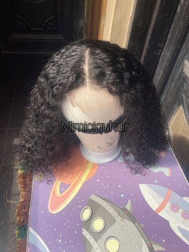 Curly raw hair wig