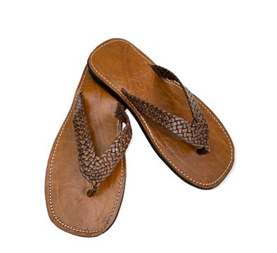 Very high quality men's fashion brown real leather sandal