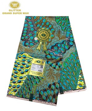 Grand tissu wax pailleté Vlisco / tissu wax Ankara / imprimé Ankara / coton Vlisco