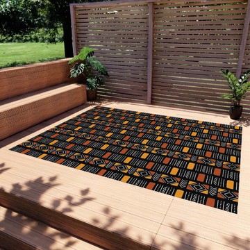 Multicolor Habitat Outdoor Rug Afro Print Patio Carpets (LARGER SIZES AVAILABLE)