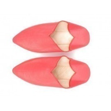 Fashion woman babouche in genuine leather Rose