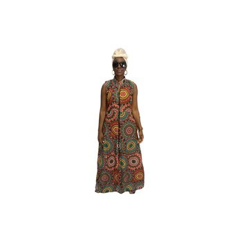 Multi-Colored Sleeveless Maxi Summer Dress