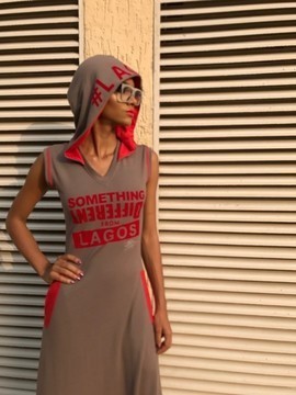 SOMETHING DIFFERENT FROM LAGOS HOODED MAXI DRESS