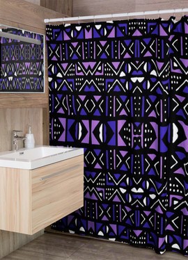 Unveiled African Themed Shower Curtains Bogolan Print (MORE SIZES AVAILABLE)