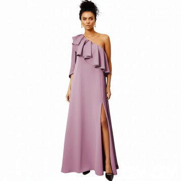 Goddess Draped Maxi Caftan Dress - Mauve